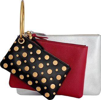 Rebecca Minkoff Triple Pouch Key Ring in Black/Siren/Silver at Nordstrom Rack
