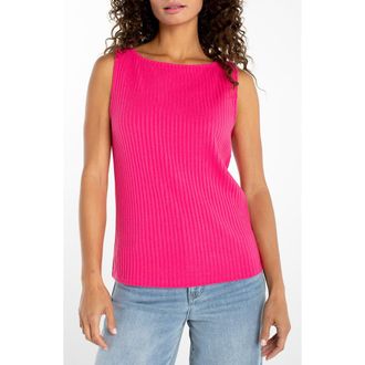 Liverpool L.A. Boatneck Rib Sleeveless Top in Diva Pink at Nordstrom, Size X-Small P