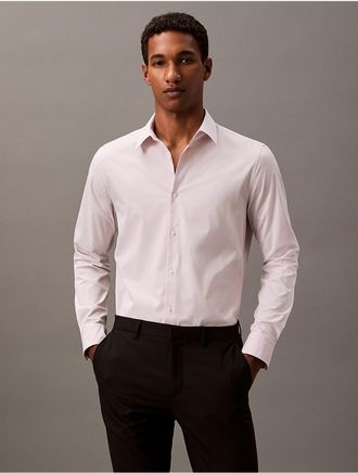 Calvin Klein Mens Slim Stretch Shirt - Grey - 2XL