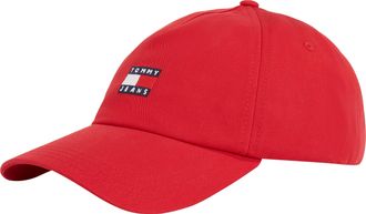 Tommy Jeans Baseball Cap TOMMY JEANS TJM HERITAGE CORE CAP, Herren, sapphire rot, Web, Baumwolle, unifarben, Caps Baseball Cap, UNISEX Klemmverschluss, grosse Log