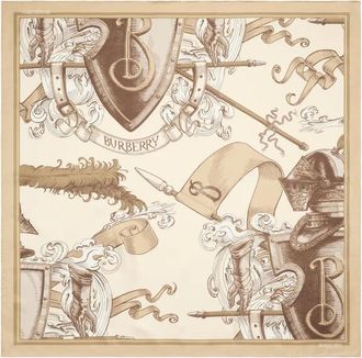 Burberry Zijden sjaal met print - Beige