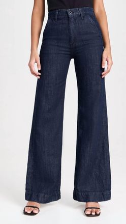 ASKK NY Denim Tailored Flared Trouser In Indigo Linen