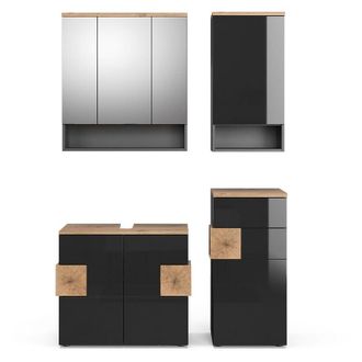 Vicco Set mobili bagno Eden, Antracite, 4 parti