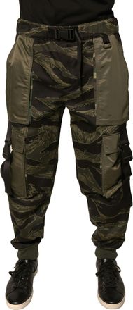 Dolce & Gabbana Mens Green Cotton Jogger Cargo Pants Nylon Polyester
