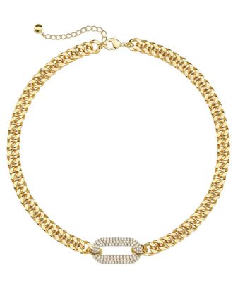 Liv Oliver 18K Plated Cz Curb Necklace