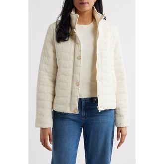 CeCe by Cynthia Steffe Short Quilted Jacket in Ivory at Nordstrom, Size X-Large