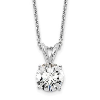 Diamond2Deal 14k Gold 1 Ct Round Lab Grown Diamond Solitaire Pendant Necklace 18