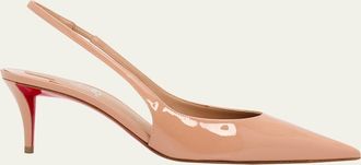 Christian Louboutin 60mm Miss Z Patent Leather Slingback Pumps