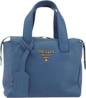 Prada Pre-owned Leren Handtas - Dames - Vintage Handtas - Blauw - ONE Size - Leer - Vintage