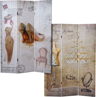 Hhg Foto Paravent Vintage, Separador De Ambientes, Glitter Retro Fashion Mvg Certificado, 180x120cm