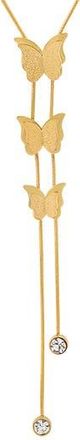 Steeltime 18K Yellow Gold Plated Stainless Steel Butterfly Bolo Necklace at Nordstrom Rack