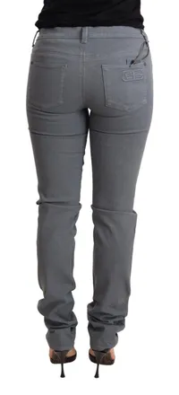 Ermanno Scervino Womens Gray Low Waist Skinny Slim Trouser Cotton Jeans