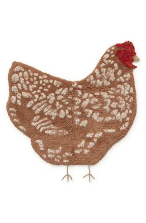 Lorena Canals Chicken Washable Cotton Blend Rug in Natural Chestnut at Nordstrom