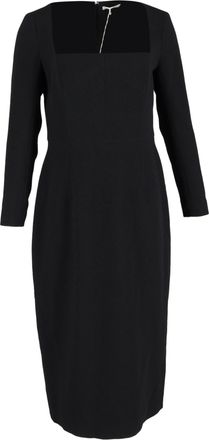 Emilia Wickstead Erletta Double Crepe Midi Dress in Black Polyester