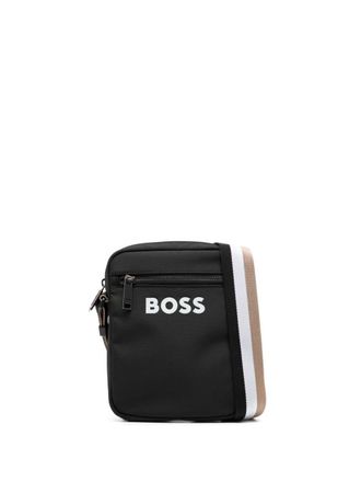 BOSS logo-appliqué crossbody bag - men - Recycled Polyester/Recycled Polyester - One Size - Black