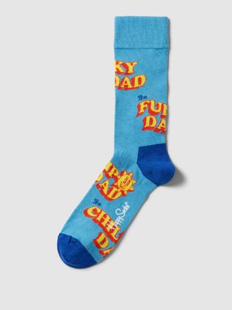 Happy Socks Socken mit Statement-Print Modell Number One Dad in Dunkelblau, Gr&ouml;&szlig;e 41-46