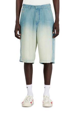 Diesel Shorts in fluid overdyed denim - Denim short pants - Man - Blue