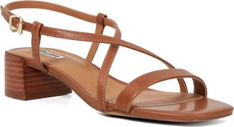 Dune London Womens Ladies Jaskell - Low Block Heel Sandals - Tan Leather - Size UK 3