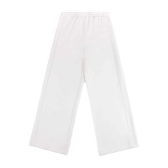 Fay Wide Trousers, female, White, Size: L Regular Fit Jersey Trousers