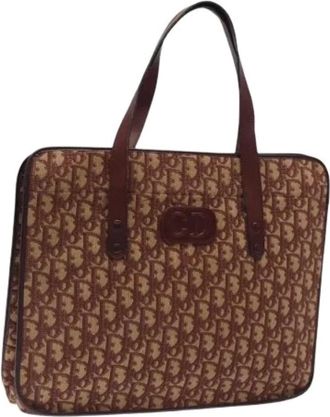 Dior Pre-owned Tote Bags, female, Brown, Size: ONE SIZE Pre-owned Trotter Canvas Tote Bag