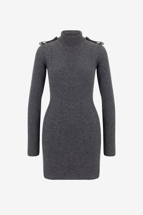 Alexander McQueen Figurbetontes Strick-Minikleid mit Schulterriemen