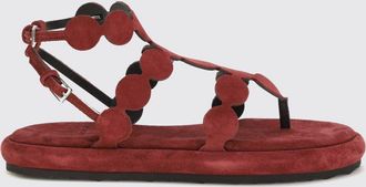 Pierre Hardy Low-Heeled Suede Thong Sandals with an Ankle Strap