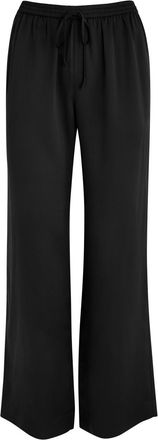 Fleur Of England Fleur OF England Fleur du Jour Silk-satin Pyjama Trousers - Black - M (UK12 / M)