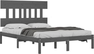 vidaXL Vidaxl - Estructura De Cama De Madera Maciza De Pino Gris 200x200 Cm
