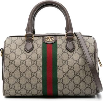 Gucci Ophidia medium Boston tote bag - women - Cotton/Canvas/Calf Leather - One Size - Neutrals