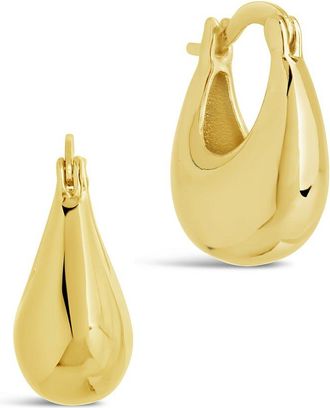 Sterling Forever 14K Plated Eleah Polished Micro Hoops