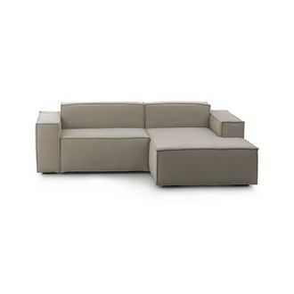 Dmora Sof&aacute; Fijo Dgatta, Gran Sof&aacute; Modular De 2 Plazas Con Pen&iacute;nsula A La Derecha, 100% Made In Italy, Sof&aacute; Moderno En Tela, Cm 240x170h70, T&oacute;rtola - Dmora