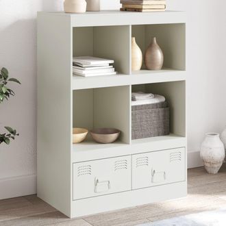 Berkfield Home Highboard White 67x39x95 cm Steel | Size: 67 x 39 x 95 cm