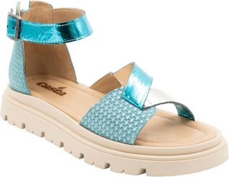 Casta Womens Ankle Strap Sandal In Aqua Blue