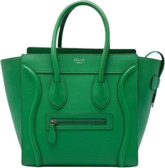 Celine Pre-owned Micro Luggage Tote - Dames - Vintage Shopper - Groen - ONE Size - Leer - Vintage