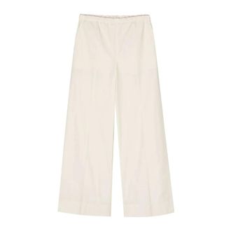 Moncler Wide Trousers, female, White, Size: 2XS Wide-Leg Cropped Pants