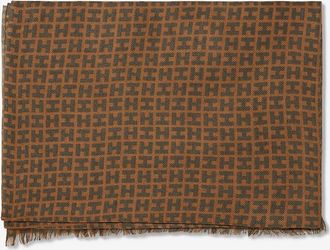 Hemisphere Kaschmir- und Seidenschal mit Monogrammprint Radegunde