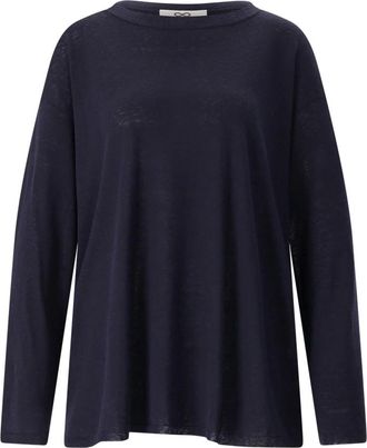 Sminfinity Rondgebreide trui - Dames - Ronde hals truien - Blauw - M/L - Linnen - Truien & Vesten