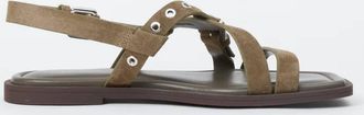 Rag & Bone Womens Harlow Open Toe Sandal In Olive Suede