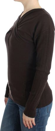 Roberto Cavalli Womens Brown Knitted Wool Sweater Virgin Clothing