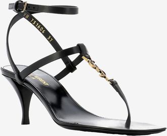Saint Laurent Absatzsandalen aus Leder mit quadratischer Spitze Cassandra 60