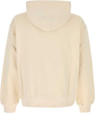 Dolce & Gabbana Mens Logo-Embroidered Cotton Sweatshirt Beige Sweater