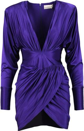 Alexandre Vauthier jurk vrouw - Dames - Korte kleedjes - Paars - M - Leer - Kleedjes