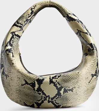 Khaite Olivia Medium Python-Embossed Leather Hobo Bag