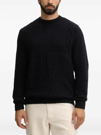 Barbour Casey cable-knit sweater - men - Wool/Cotton - M - Blue