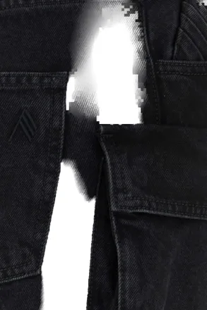 The Attico Cargo Pocket Denim Jeans - Black