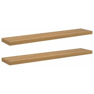 vidaXL Wall Shelf 2 pcs Brown 120 x 23.5 x 4 cm Engineered Wood vidaXL