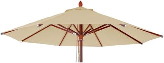 Hhg Funda De Recambio Para Sombrilla De Madera De Hosteler&iacute;a Hhg 667, Funda De Sombrilla, Redonda &Oslash;4m Poli&eacute;ster 3kg, Crema