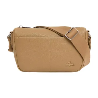 Lacoste Heren, Tassen, Beige, Maat: ONE Size Leer
