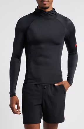Florence Long Sleeve Hooded Rashguard in Black at Nordstrom, Size Medium
