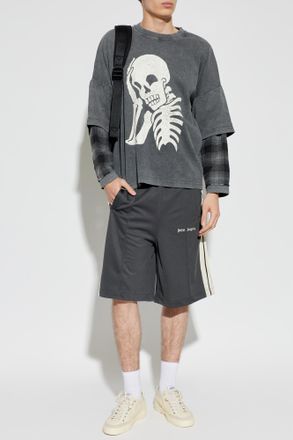 Palm Angels Sweatshirt With Print, Mens, Grey